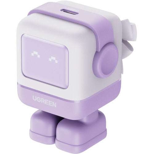 UGREEN Uno cargador USB-C 30W diseño robot púrpura con pantalla LED