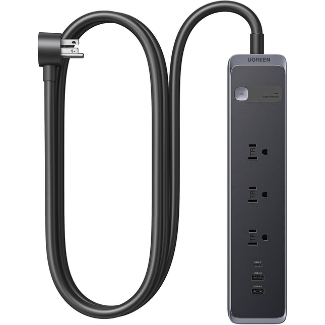 UGREEN Protector de Sobretensión 3 Enchufes 1600 Julios 30W USB PD