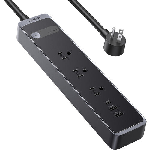 UGREEN Protector de Sobretensión 3 Enchufes 1600 Julios 30W USB PD