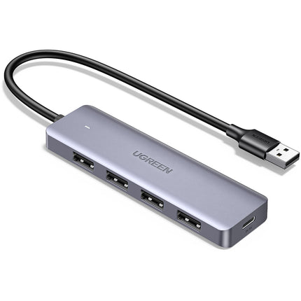 UGREEN Hub USB 3.0 de 4 Puertos con Cable Integrado y Aluminio