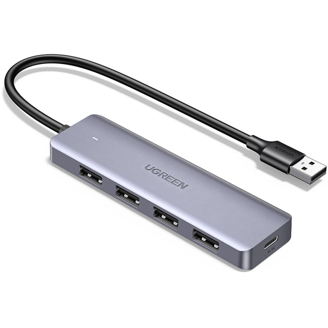 UGREEN Hub USB 3.0 de 4 Puertos con Cable Integrado y Aluminio