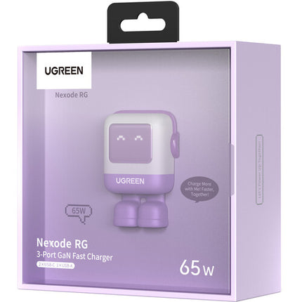 UGREEN Uno Cargador USB 65W 3 Puertos con Pantalla LED y Protección
