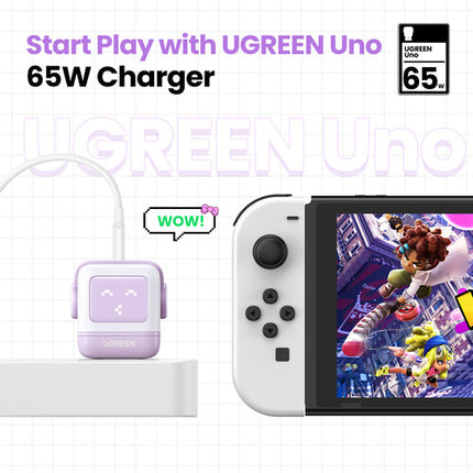 UGREEN Uno Cargador USB 65W 3 Puertos con Pantalla LED y Protección
