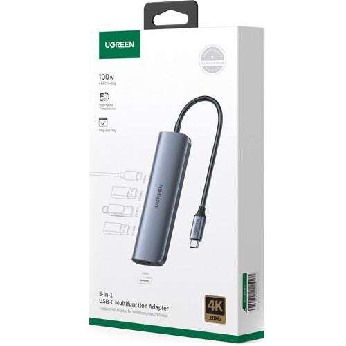 UGREEN USB-C a HDMI Hub con 1 HDMI 3 USB-A y carga USB-C 100W