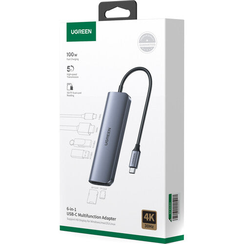 UGREEN USB-C Adaptador Multifuncional 6 en 1 HDMI USB 3.1 Gen 1 100W