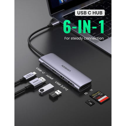 UGREEN USB-C Adaptador Multifuncional 6 en 1 HDMI USB 3.1 Gen 1 100W