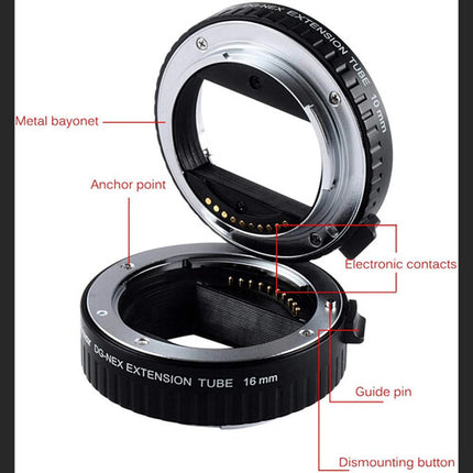 Viltrox Tubos de Extensión Automáticos 10mm y 16mm para Sony E