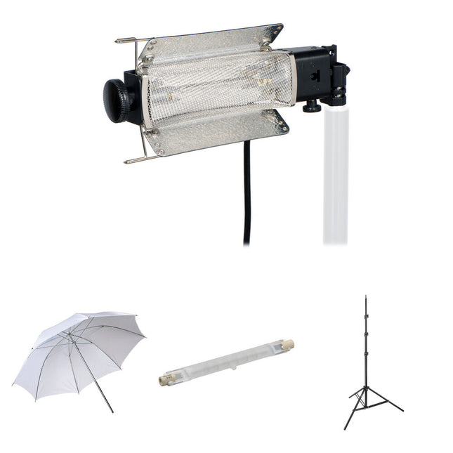 Lowel Tota-Light Kit de Luz Tungsteno 750W con Paraguas y Soporte 8ft