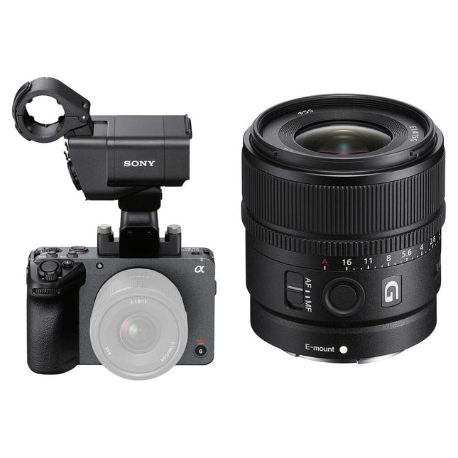 Sony FX30 cámara de cine digital con sensor 26.1MP UHD 4K 120p y lente 15mm f1.4 G