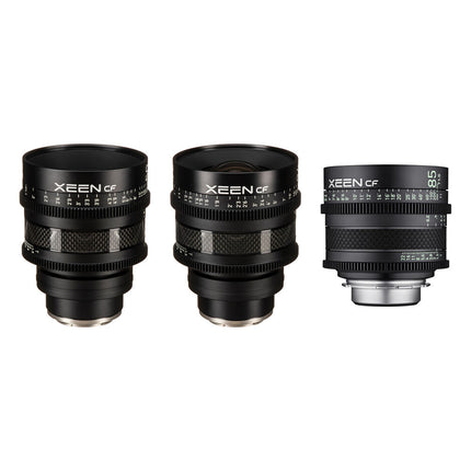 Rokinon XEEN CF Kit de 3 lentes cine Sony E Montura 24 50 85mm T1.5 Carbono
