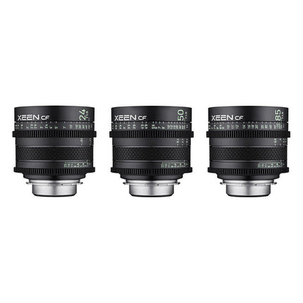 Rokinon XEEN CF Kit de 3 Lentes Cine PL 24 50 85mm T1.5 Carbono