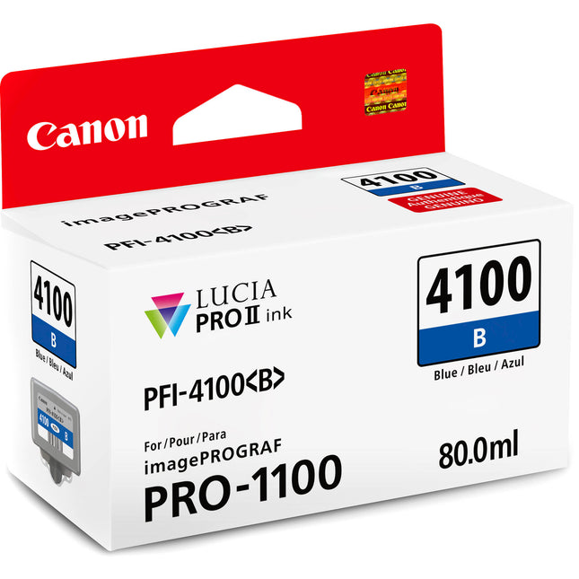 Canon PFI-4100 Tanque de Tinta Pigmentada Azul 80mL para imagePROGRAF PRO-1100
