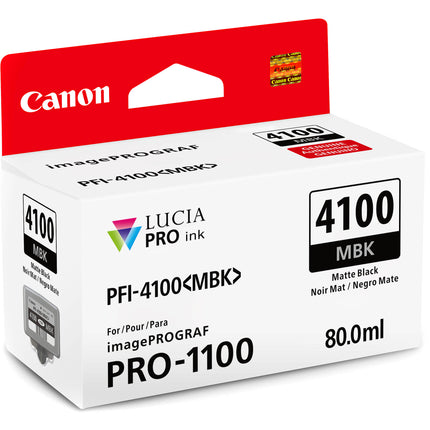 Canon PFI-4100 Tanque de Tinta Pigmentada Negro Mate 80mL para imagePROGRAF PRO-1100