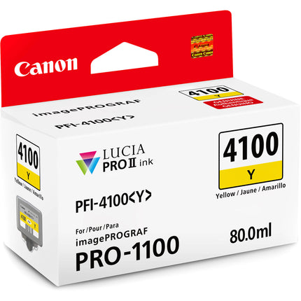 Canon PFI-4100 Tinta Pigmentada Amarilla Tanque 80mL para imagePROGRAF PRO-1100