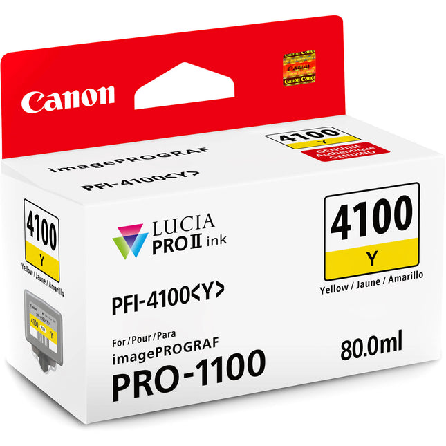 Canon PFI-4100 Tinta Pigmentada Amarilla Tanque 80mL para imagePROGRAF PRO-1100