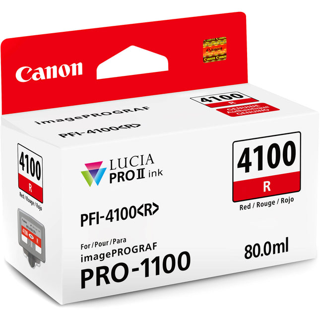 Canon PFI-4100 Tanque de Tinta Pigmentada Roja 80mL para imagePROGRAF PRO-1100