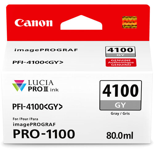 Canon PFI-4100 Tanque de Tinta Pigmentada Gris 80mL para imagenPROGRAF PRO-1100