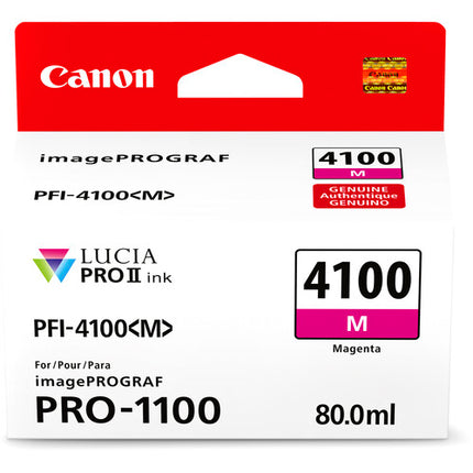 Canon PFI-4100 Tanque de Tinta Pigmentada Magenta 80mL para imagePROGRAF PRO-1100