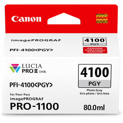 Canon PFI-4100 Tinta Pigmento Gris para foto 80mL para imagePROGRAF PRO-1100