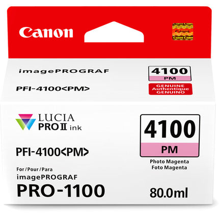 Canon PFI-4100 Tanque de Tinta Pigmento Magenta Foto 80mL para imagePROGRAF PRO-1100