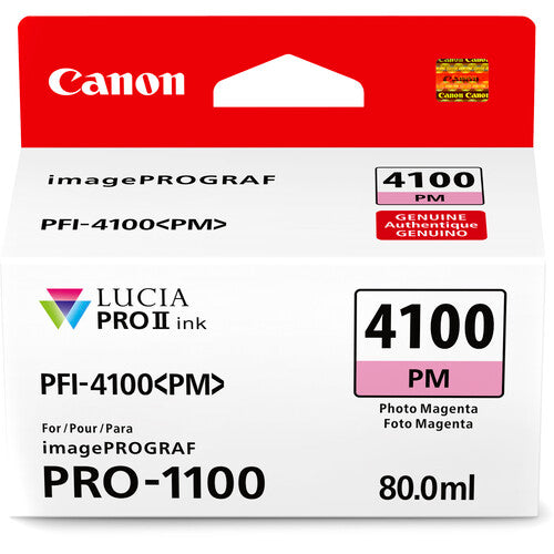 Canon PFI-4100 Tanque de Tinta Pigmento Magenta Foto 80mL para imagePROGRAF PRO-1100