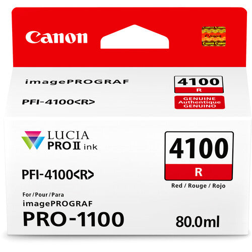 Canon PFI-4100 Tanque de Tinta Pigmentada Roja 80mL para imagePROGRAF PRO-1100
