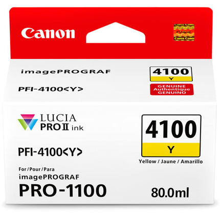 Canon PFI-4100 Tinta Pigmentada Amarilla Tanque 80mL para imagePROGRAF PRO-1100