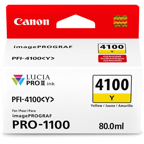 Canon PFI-4100 Tinta Pigmentada Amarilla Tanque 80mL para imagePROGRAF PRO-1100