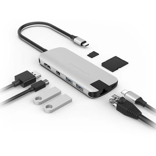 HYPER HyperDrive SLIM Hub USB-C 8 en 1 Plata 60W HDMI 4K 30Hz