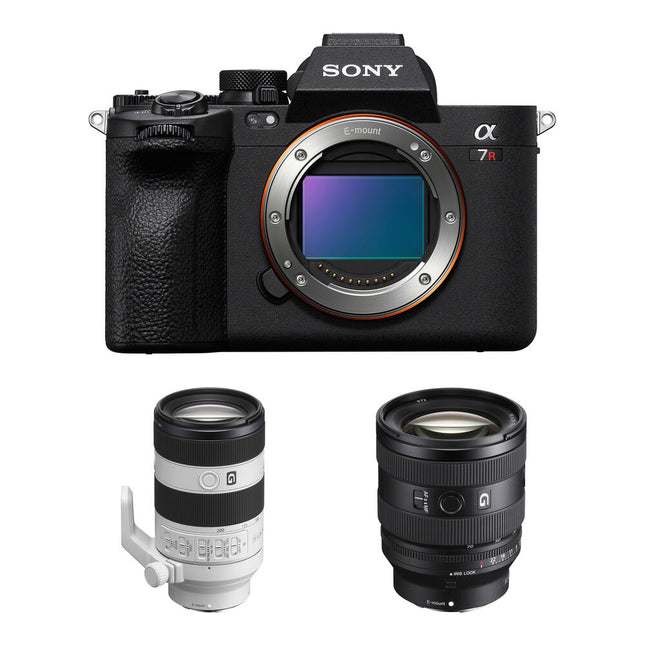 Sony a7R V Cámara Sin Espejo con Lentes 20-70mm f4 y 70-200mm f4 II Kit 61MP Full Frame 8K 24p