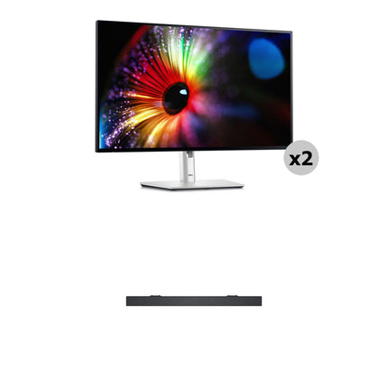 Dell Dual UltraSharp 27" Monitor IPS 2560x1440 120Hz y Barra de Sonido Slim