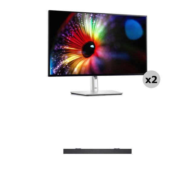 Dell Dual UltraSharp 27" Monitor IPS 2560x1440 120Hz y Barra de Sonido Slim