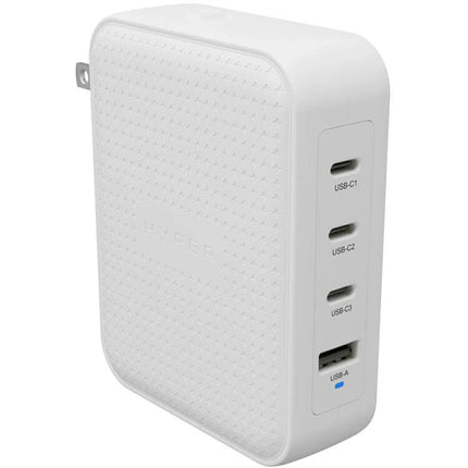 HYPER HyperJuice Cargador de Viaje USB GaN 145W 4 Puertos con Adaptadores Globales