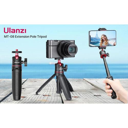 Ulanzi MT-08 Trípode Mini Extensible y Mango Blanco Altura 5.1 a 9.27"