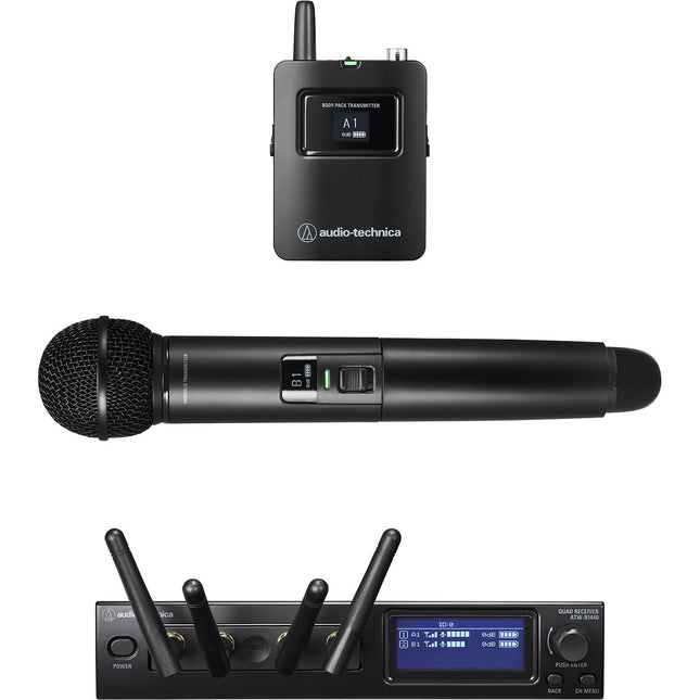 Audio-Technica ATW-1423 System 20 PRO Sistema de Micrófonos Digital Inalámbricos 2 Personas con Transmisores de Mano y Cinturón 15 Horas de Duración