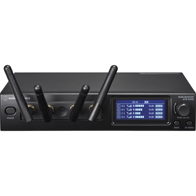 Audio-Technica ATW-R1440 Receptor Inalámbrico Digital 4 Canales 2.4 GHz OLED Panel