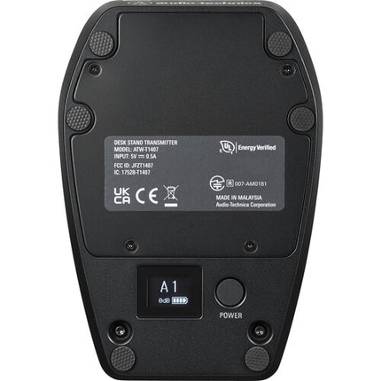 Audio-Technica ATW-T1407 Transmisor Digital Inalámbrico de Escritorio 12h Batería OLED