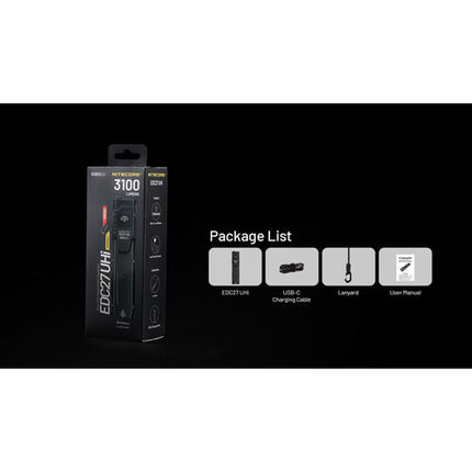 Nitecore EDC27 UHi Linterna Recargable 3100 Lumens 55 Horas USB-C