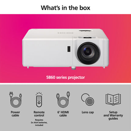 Proyector Láser DLP Ricoh PJ-WXL5860 4700 Lúmenes WXGA 1280x800 HDMI