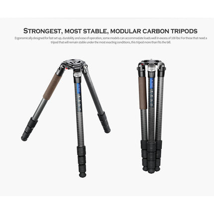 Leofoto LN-364C Trípode Fibra de Carbono 77 lb 64.4" con Base Niveladora YB-75LK