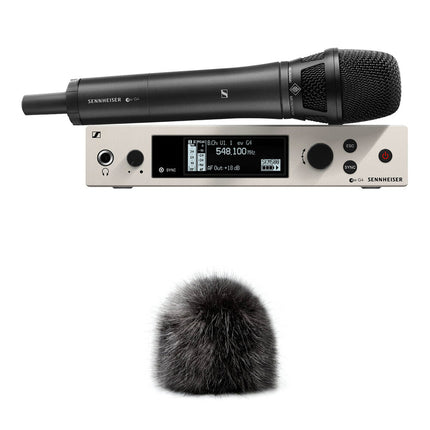 Sennheiser EW 500 G4-KK205 Micrófono inalámbrico mano con cápsula Neumann KK 205 y Windbubble grande peludo rango 100 m