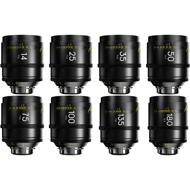 DZOFilm Arles FFVV Juego de 8 lentes cine 14-180mm T1.4-2.4 con estuche rígido