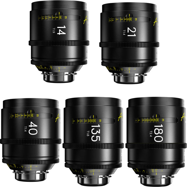 DZOFilm Arles FFVV Prime Cine Lentes 14 21 40 135 180mm T1.4 16 Hojas Estuche