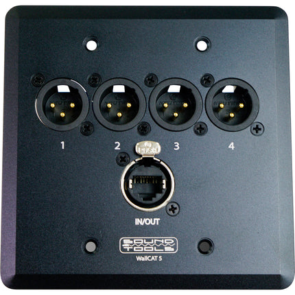 SoundTools WallCat 5 XLR Audio sobre Cat5 con 4 conectores XLR macho negro