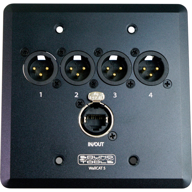 SoundTools WallCat 5 XLR Audio sobre Cat5 con 4 conectores XLR macho negro
