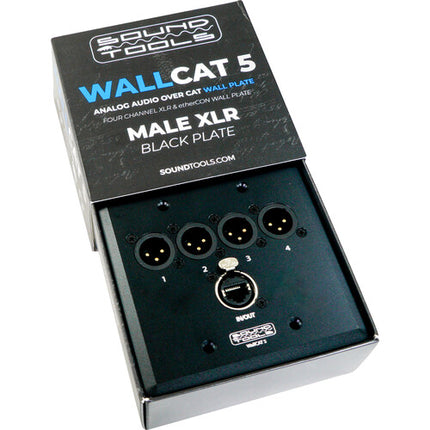 SoundTools WallCat 5 XLR Audio sobre Cat5 con 4 conectores XLR macho negro