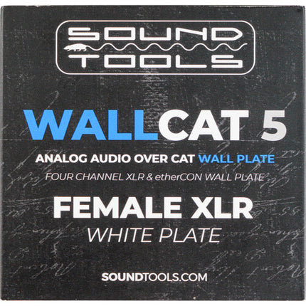 SoundTools WallCat 5 XLR Audio sobre Cat5 con 4 conectores XLR y EtherCon blanco