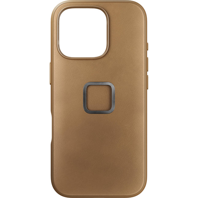 Funda Peak Design Mobile Everyday Clarino para iPhone 16 Pro Perfil Slim 0.1" y Conector SlimLink Magnético Tan