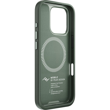 Funda para iPhone 16 Pro Peak Design Mobile Everyday con conexión magnética y aluminio anodizado Sage