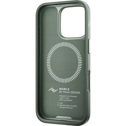 Funda para iPhone 16 Pro Peak Design Mobile Everyday con conexión magnética y aluminio anodizado Sage
